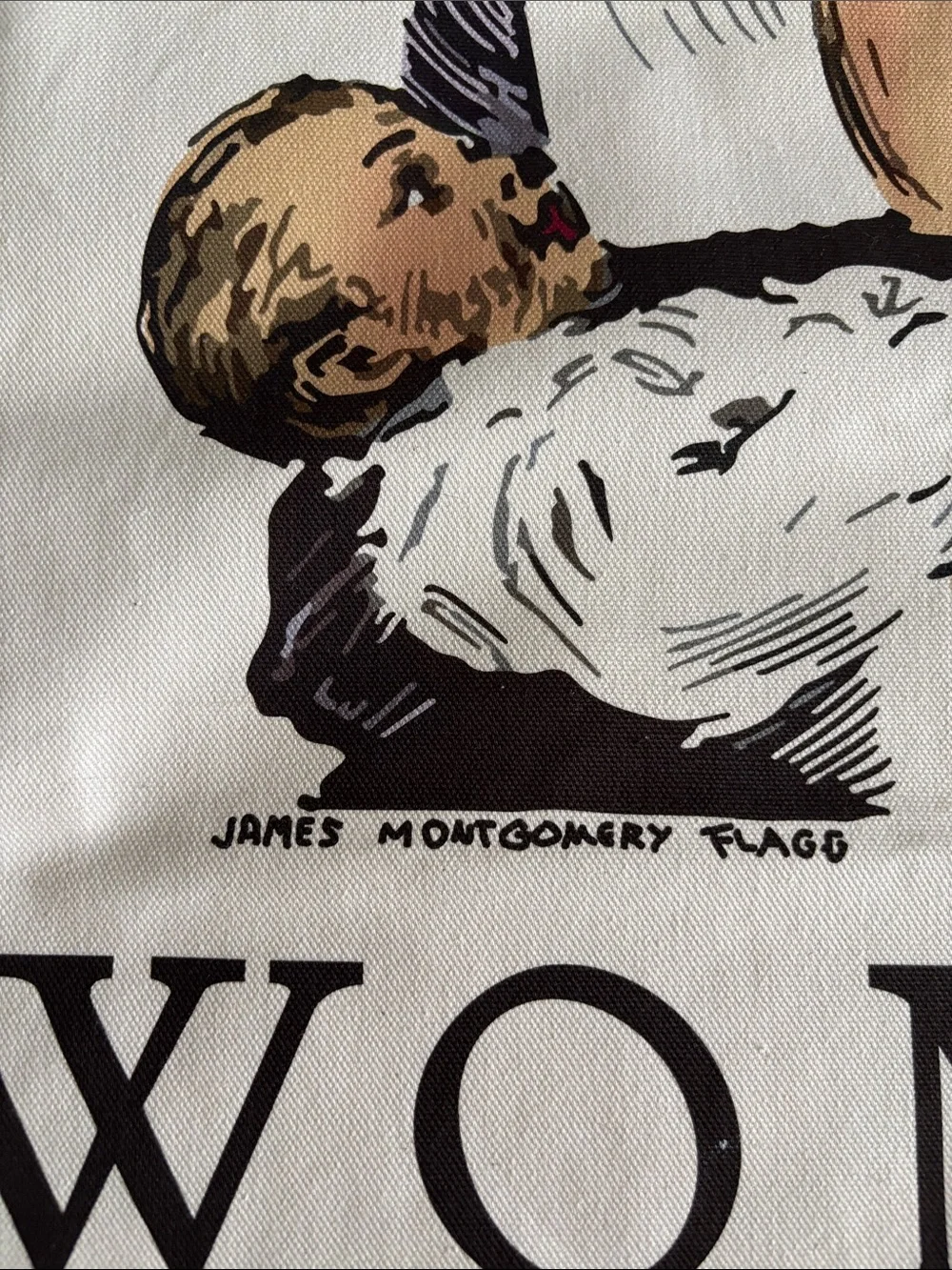 UK Radical Printed Cotton Tea Towel Vintage Illustration Graphic Cream and Black